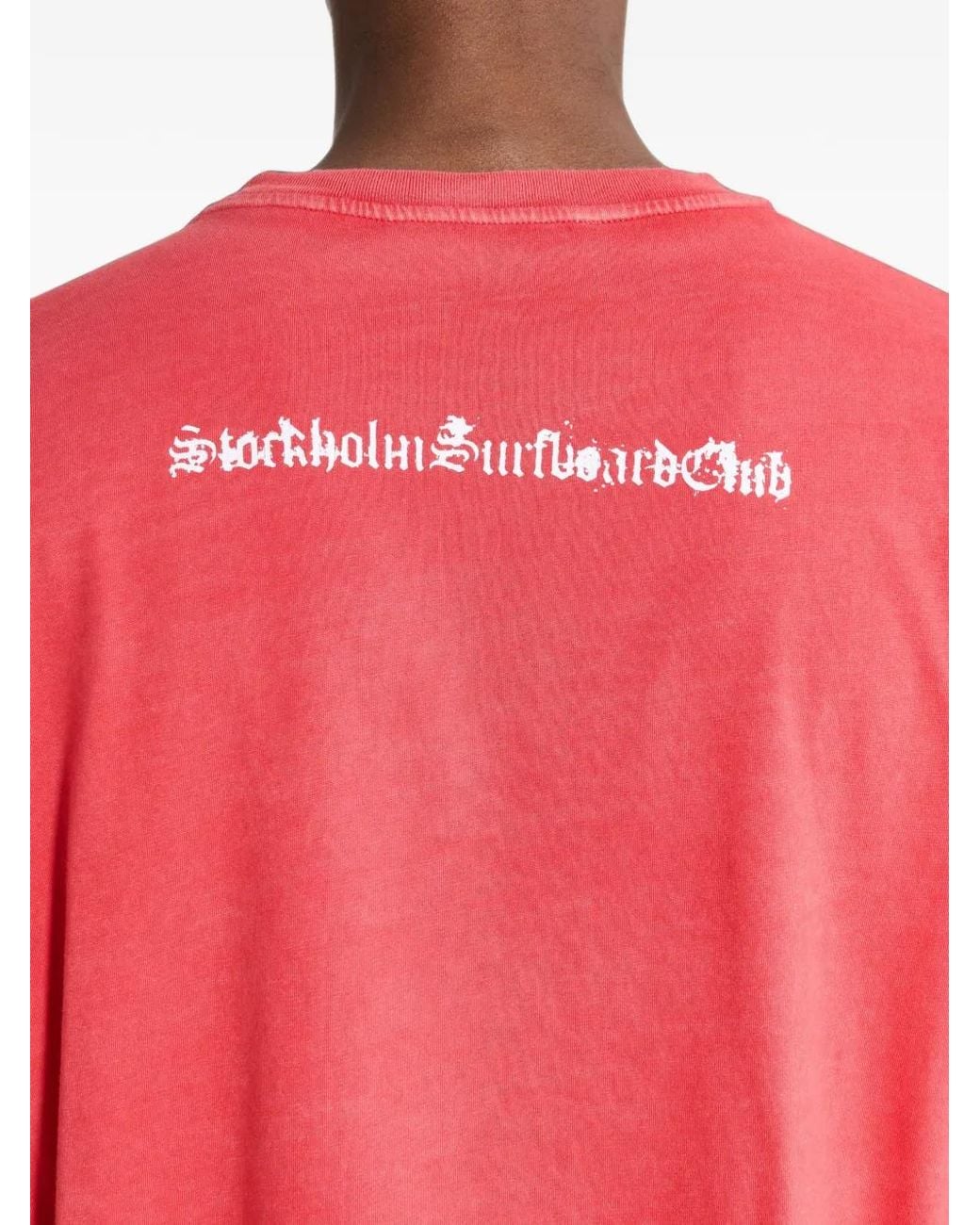 Stockholm Surfboard Club Red Logo-Print Pocket T-Shirt for men