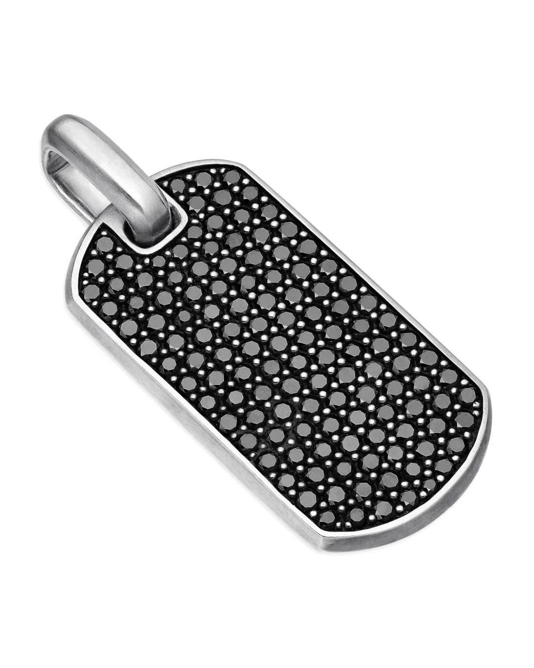 David Yurman Black Sterling Chevron Diamond Tag (35Mm) for men