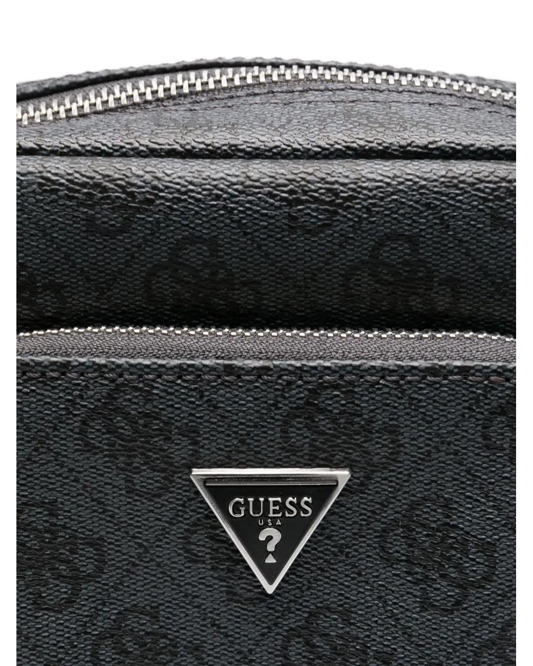 Guess Black Logo-Plaque Messenger Bag