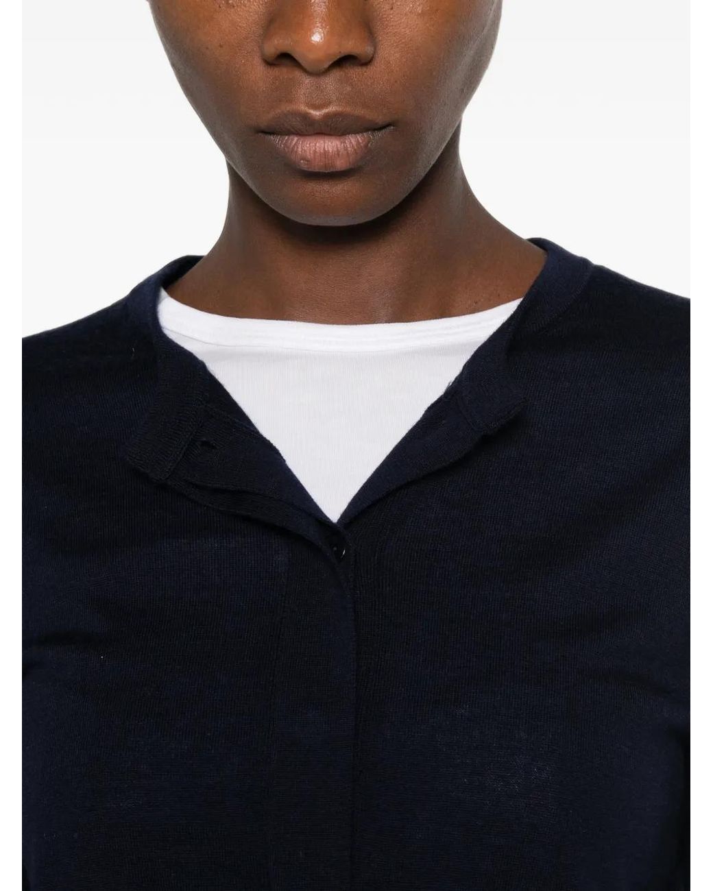 Le Petite Pulle Black Button-Fastening Cropped Cardigan