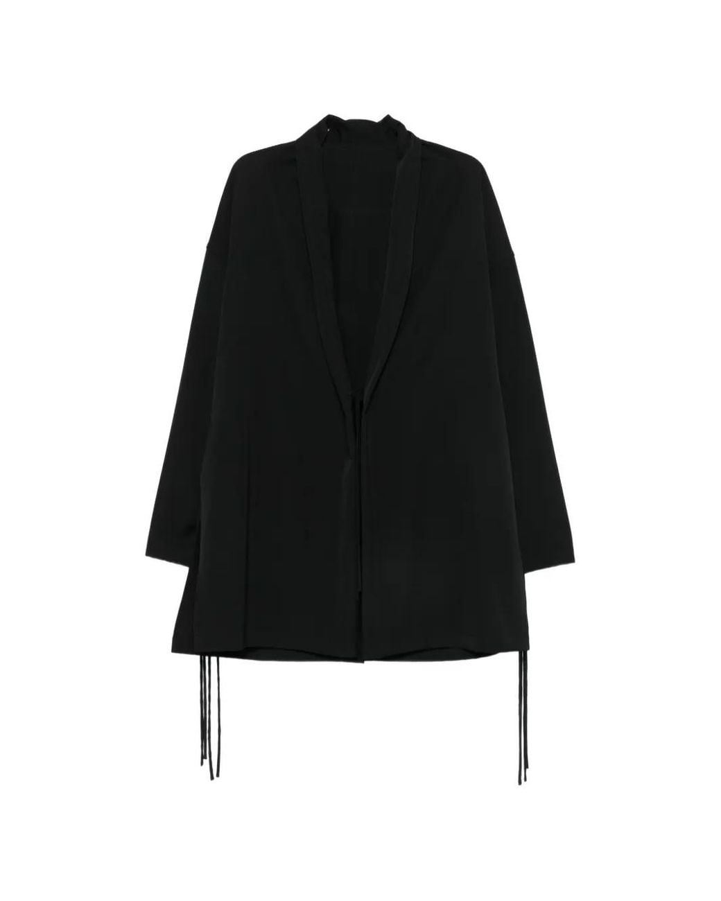 Yohji Yamamoto Black Veste Nouée À Manches Fendues for men