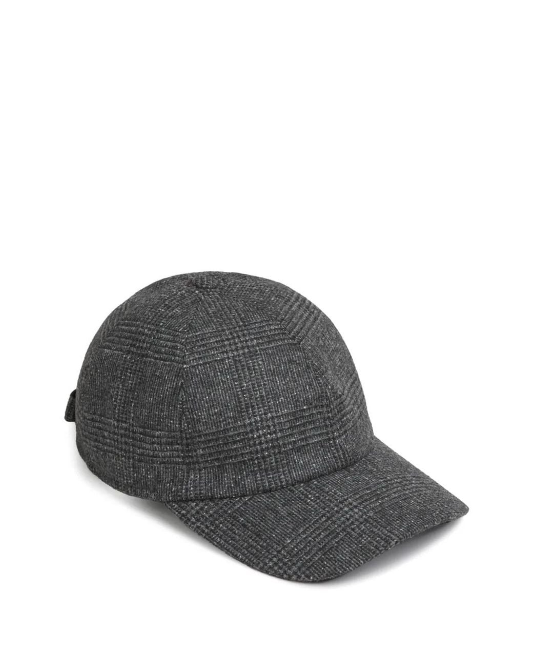 Borsalino Gray Hiker Checked Baseball Cap for men