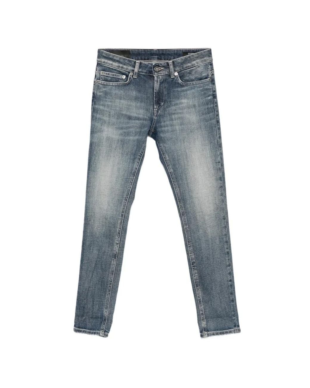 Jeans Crop Con Risvolto di Dondup in Blue
