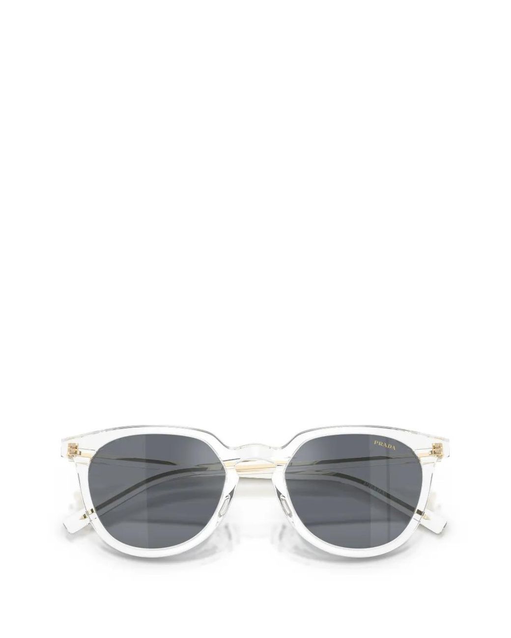 Prada Gray Transparent Phantos-Frame Sunglasses for men