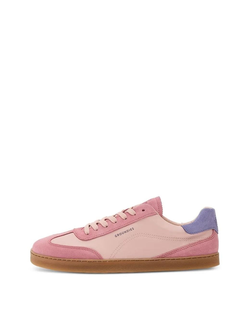 Groundies Pink Panama Suede-Panelled Sneakers
