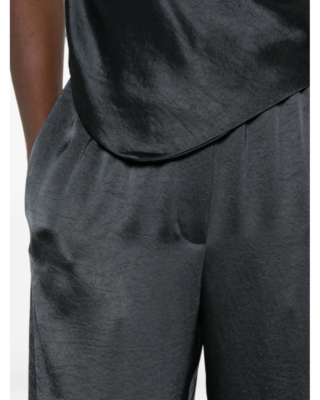 Nanushka Gray Satin-Finish Pallazzo Pants