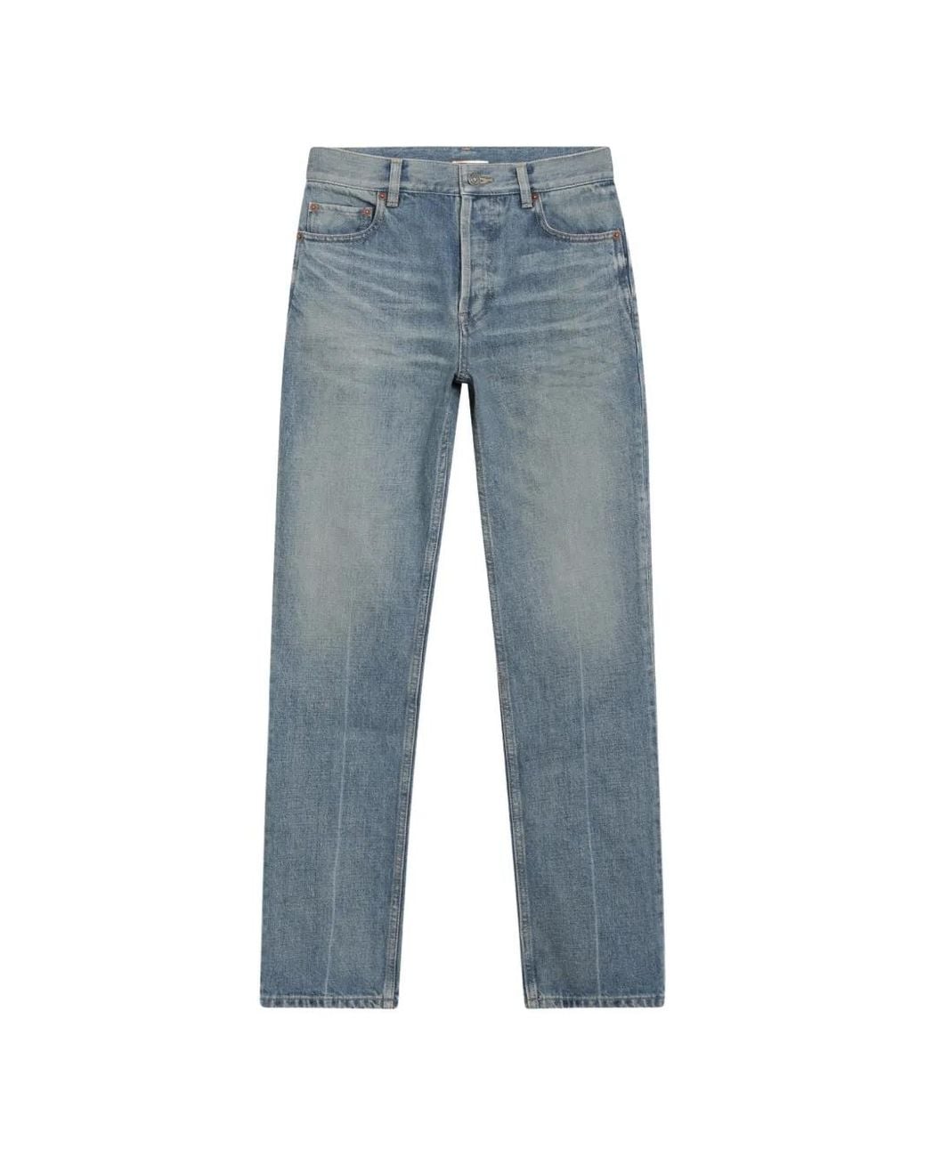 Saint Laurent Blue Mid-Rise Straight Jeans