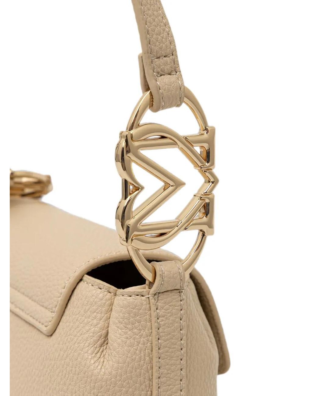 Love Moschino Natural Logo-Plaque Pebbled Cross Body Bag