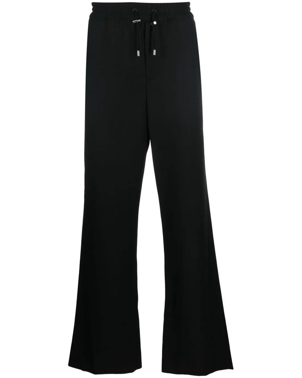 Balmain Black Wide-Leg Virgin-Wool Trousers for men
