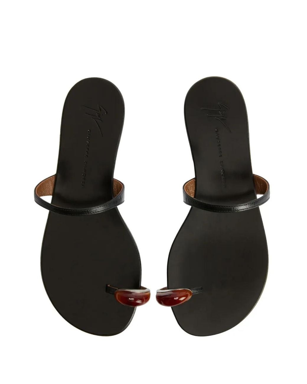 Giuseppe Zanotti White Acates Ring Leather Sandals
