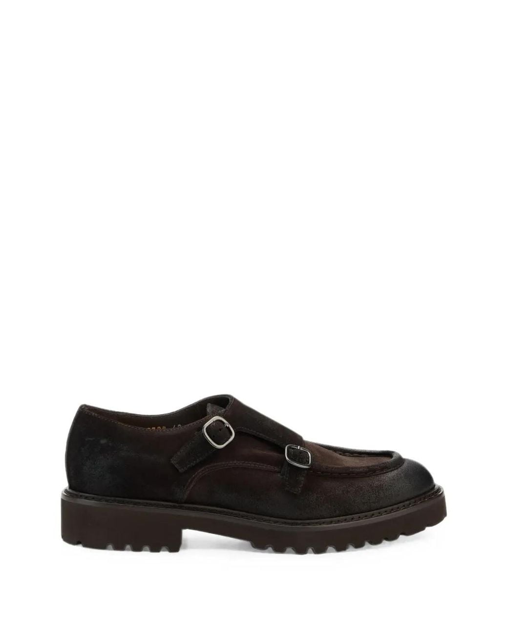 Doucal's Black Philadelphia Double-Strap Buckle-Fastening Monk Shoes for men