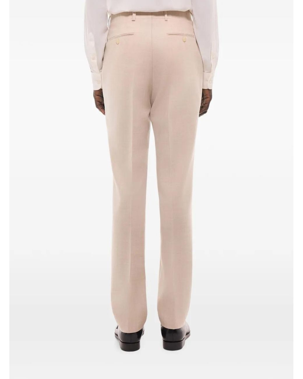 Fursac Natural Virgin Wool Tailored Trousers for men