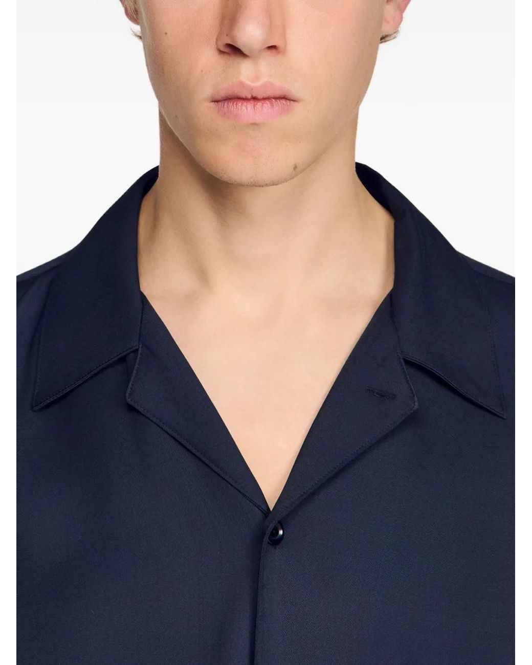 Sandro Blue Fluid Shirt for men