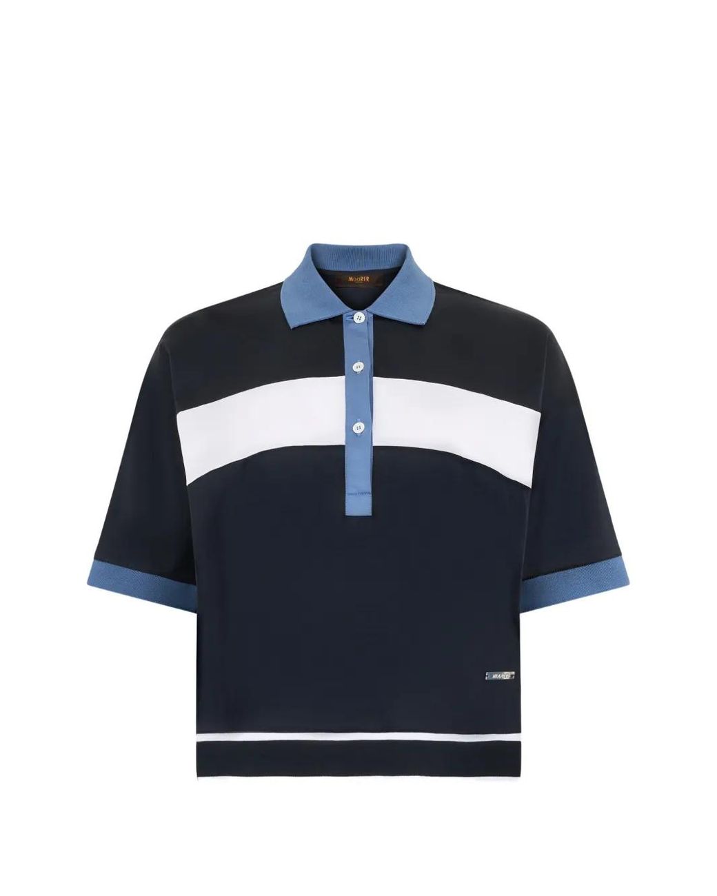 Moorer Blue Striped Polo Shirt