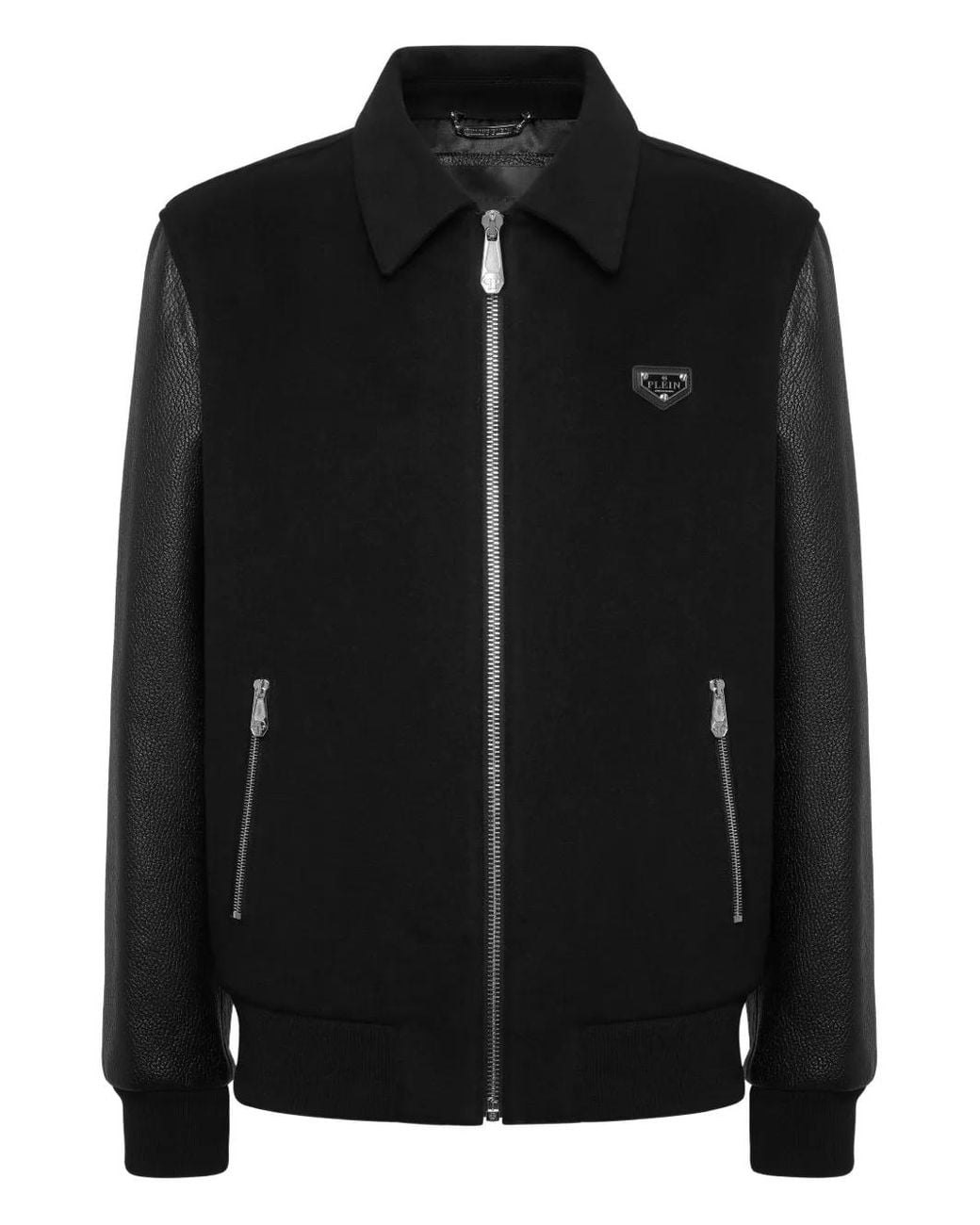 Bomber Con Inserti di Philipp Plein in Black da Uomo