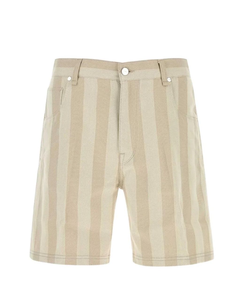 Fendi White Striped Bermuda Shorts for men
