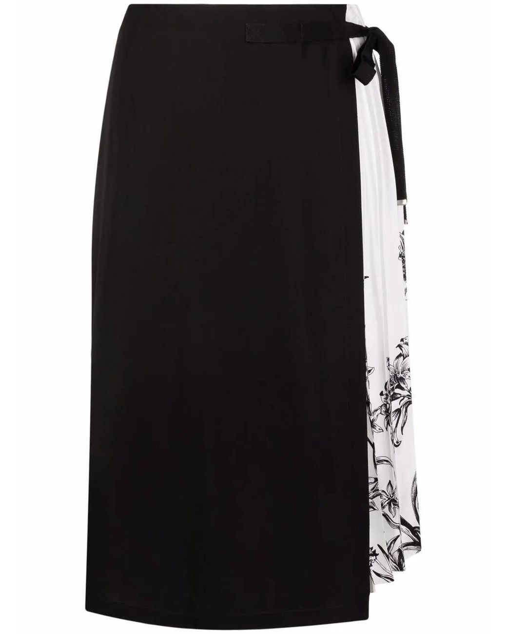 Ferragamo Black Pleated Silk Skirt
