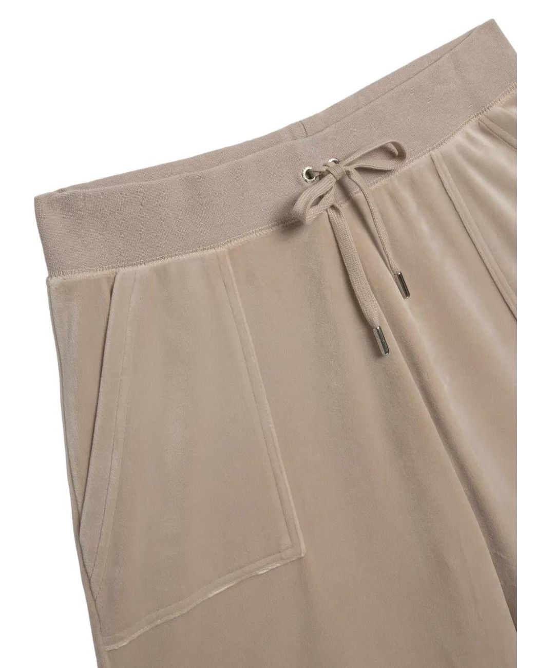 Juicy Couture White Velour Wide-Leg Track Pants