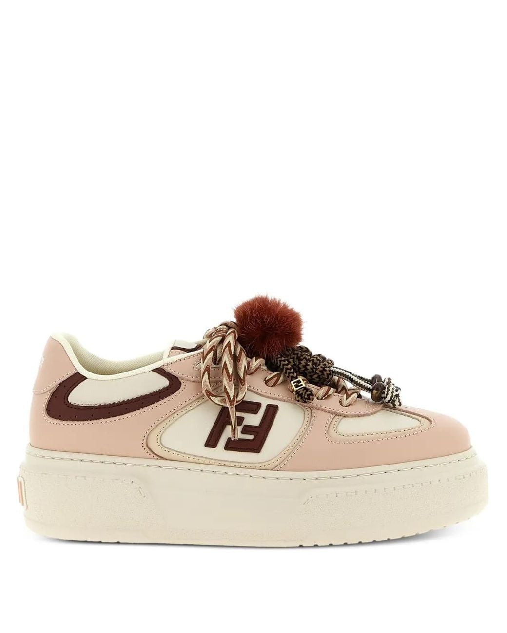 Fendi Natural Sneakers Mit Plateau