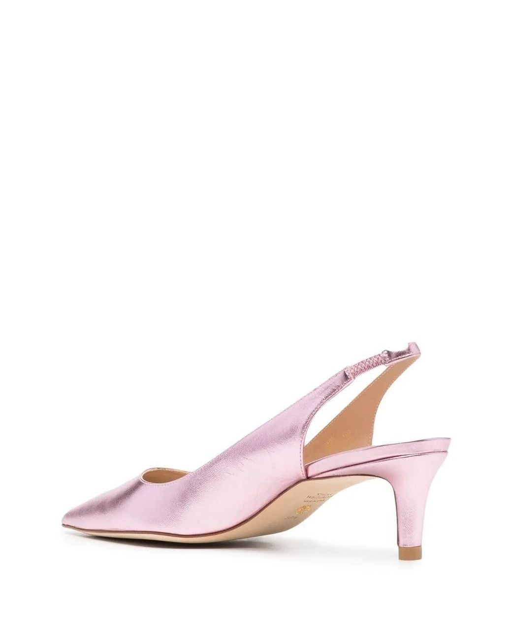 Stuart Weitzman Pink Metallic-Effect Pointed Pumps