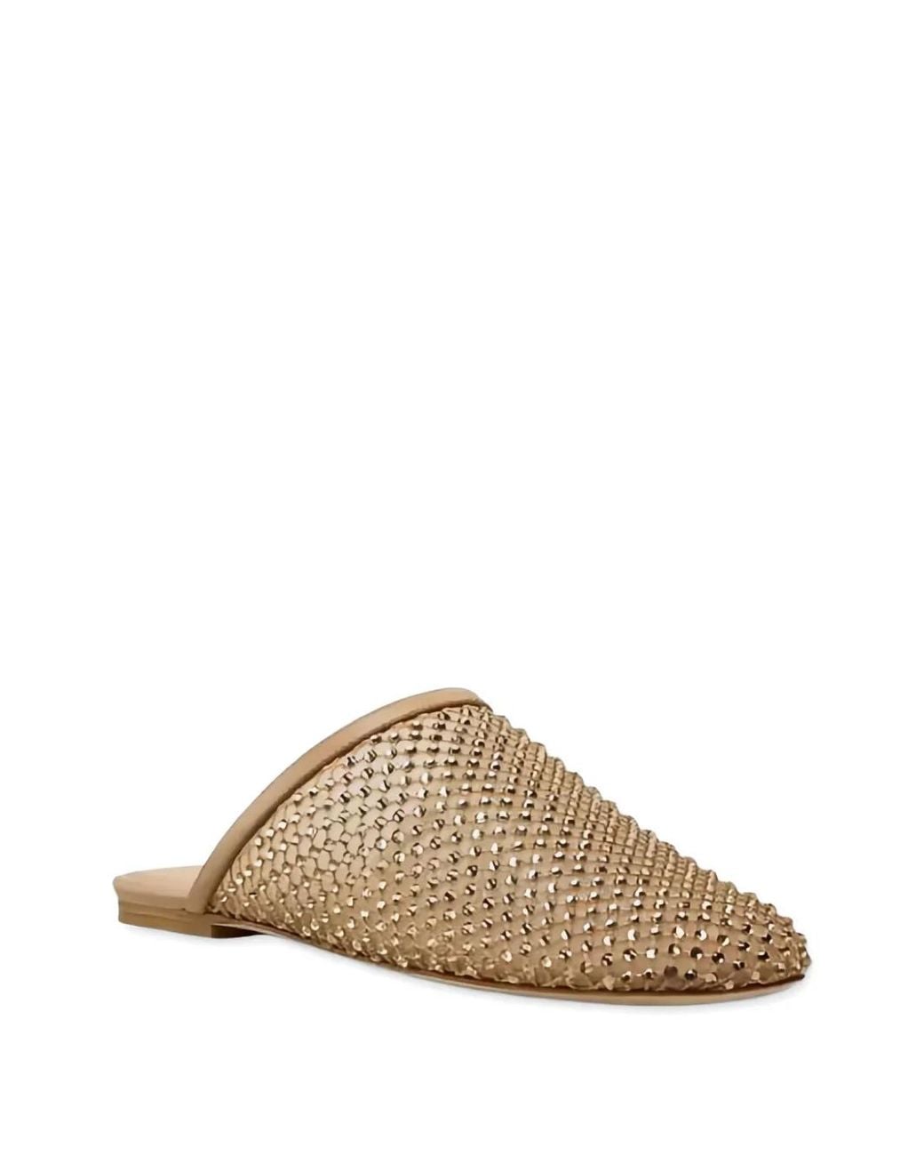 Stuart Weitzman Brown Crystal-Embellished Sandals