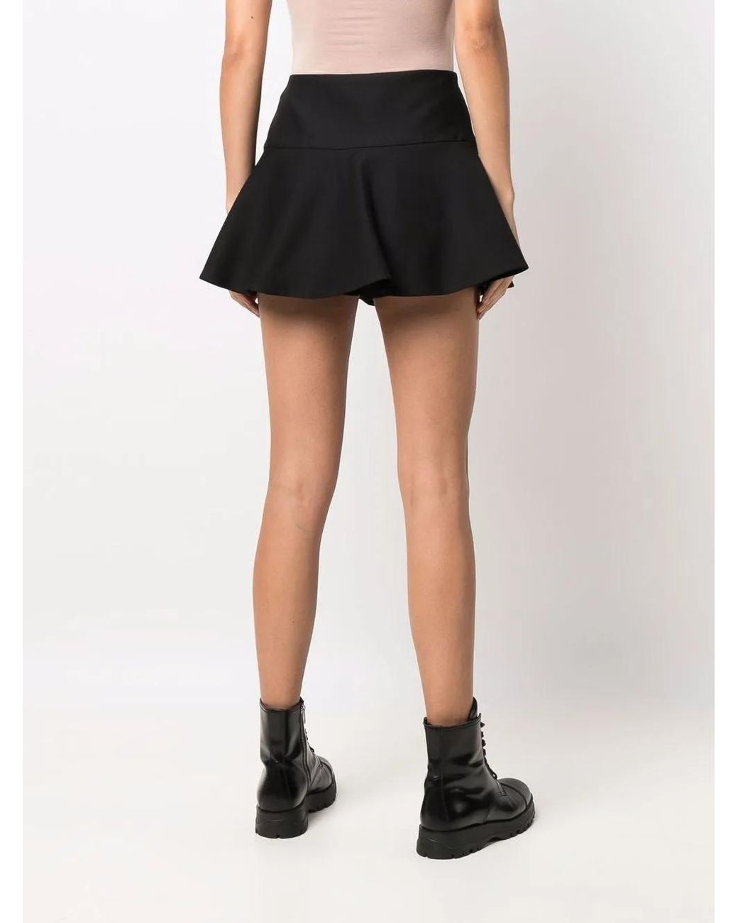 Valentino Garavani Black Flared-Effect Mini Skirt