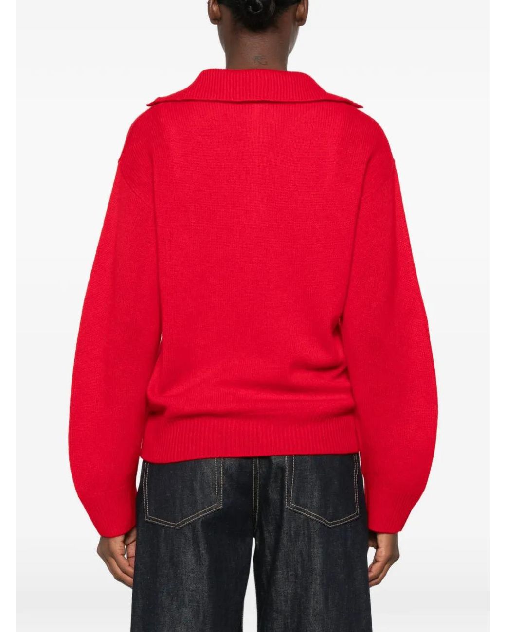 Barena Red Spread-Collar Sweater