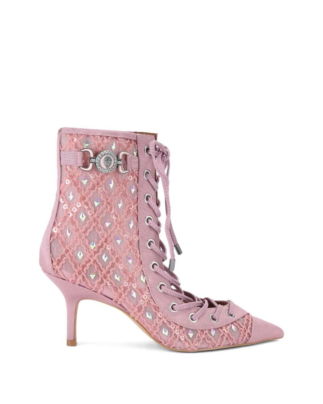 Kurt Geiger Pink Mansion Corset Ankle Boots