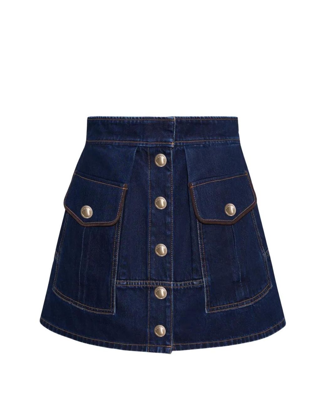 Cara Cara Blue Fatima A-Line Mini Skirt