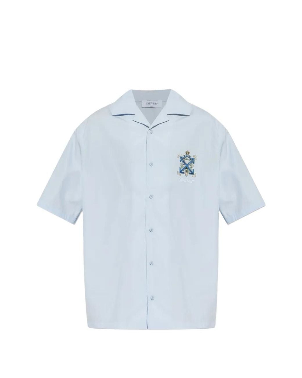 Off-White c/o Virgil Abloh Blue Embellished Shirt for men