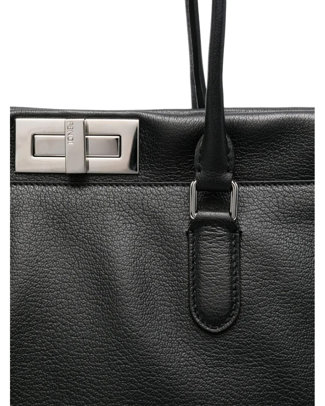 Fendi Black Peekaboo Leather Tote Bag for men