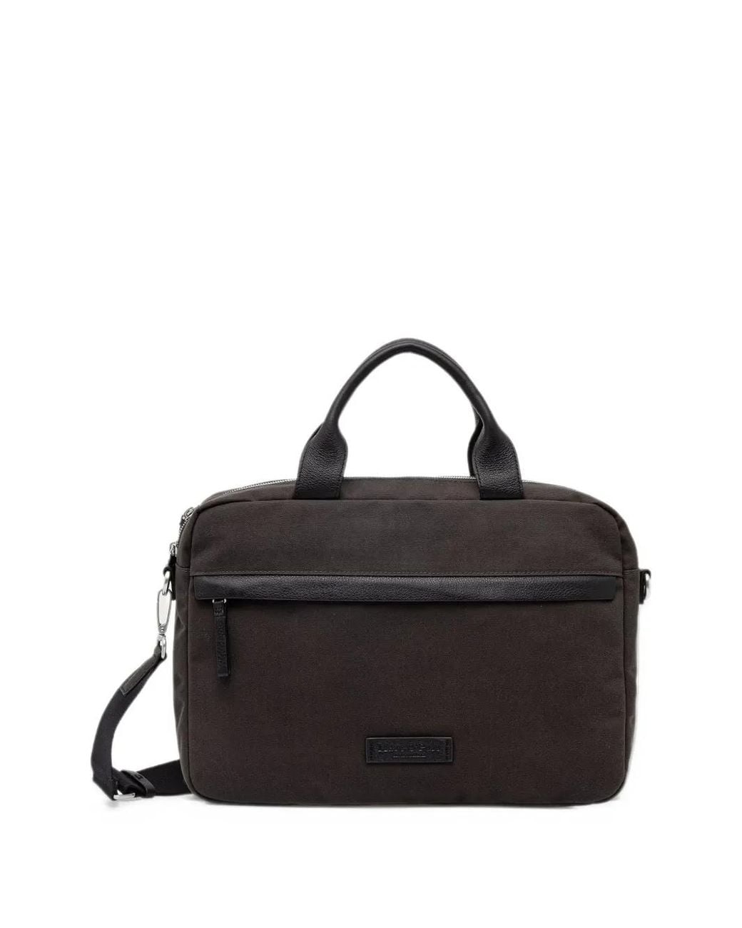 Marc O' Polo Black Logo-Patch Laptop Bag for men