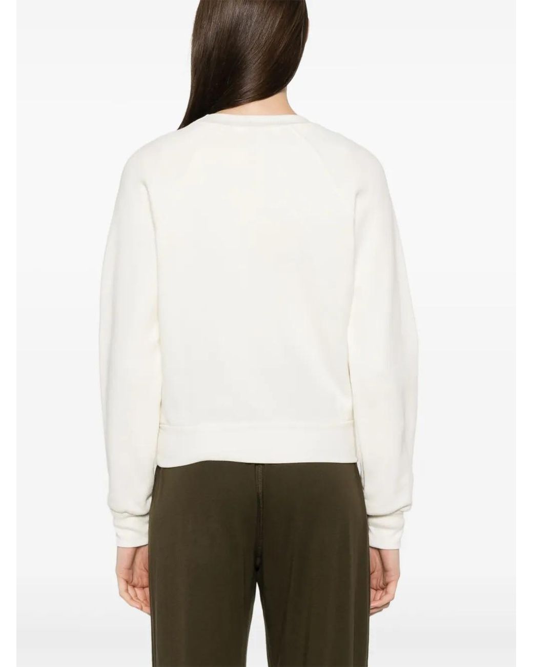 ÉTERNE White Raglan-Sleeves Sweatshirt