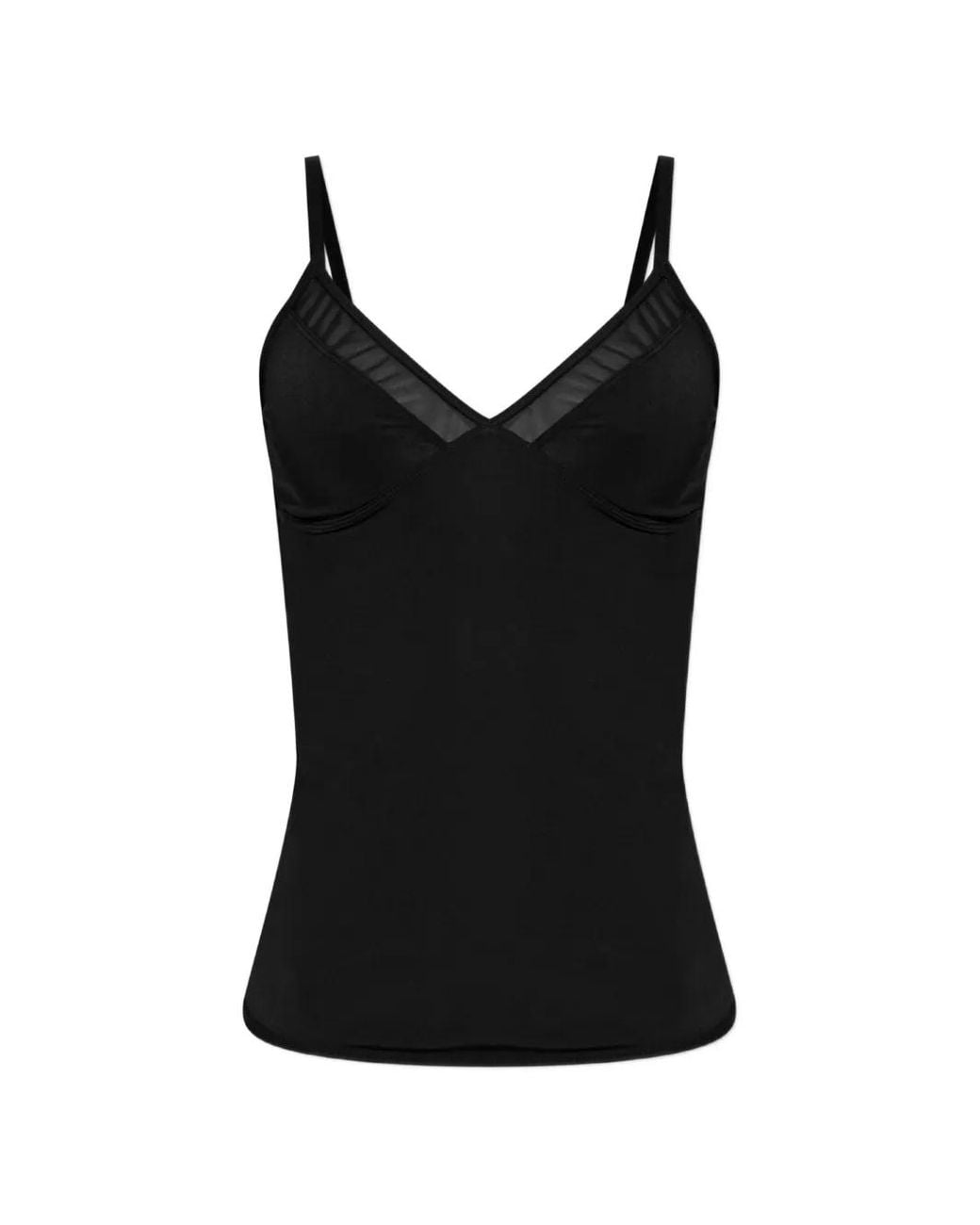 Heist Black Sheer Mesh-Panel Top