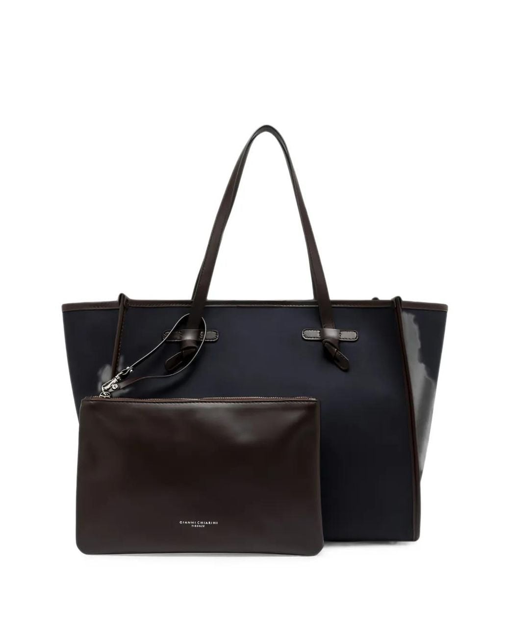 Gianni Chiarini Black Marcella Leather-Trim Tote Bag