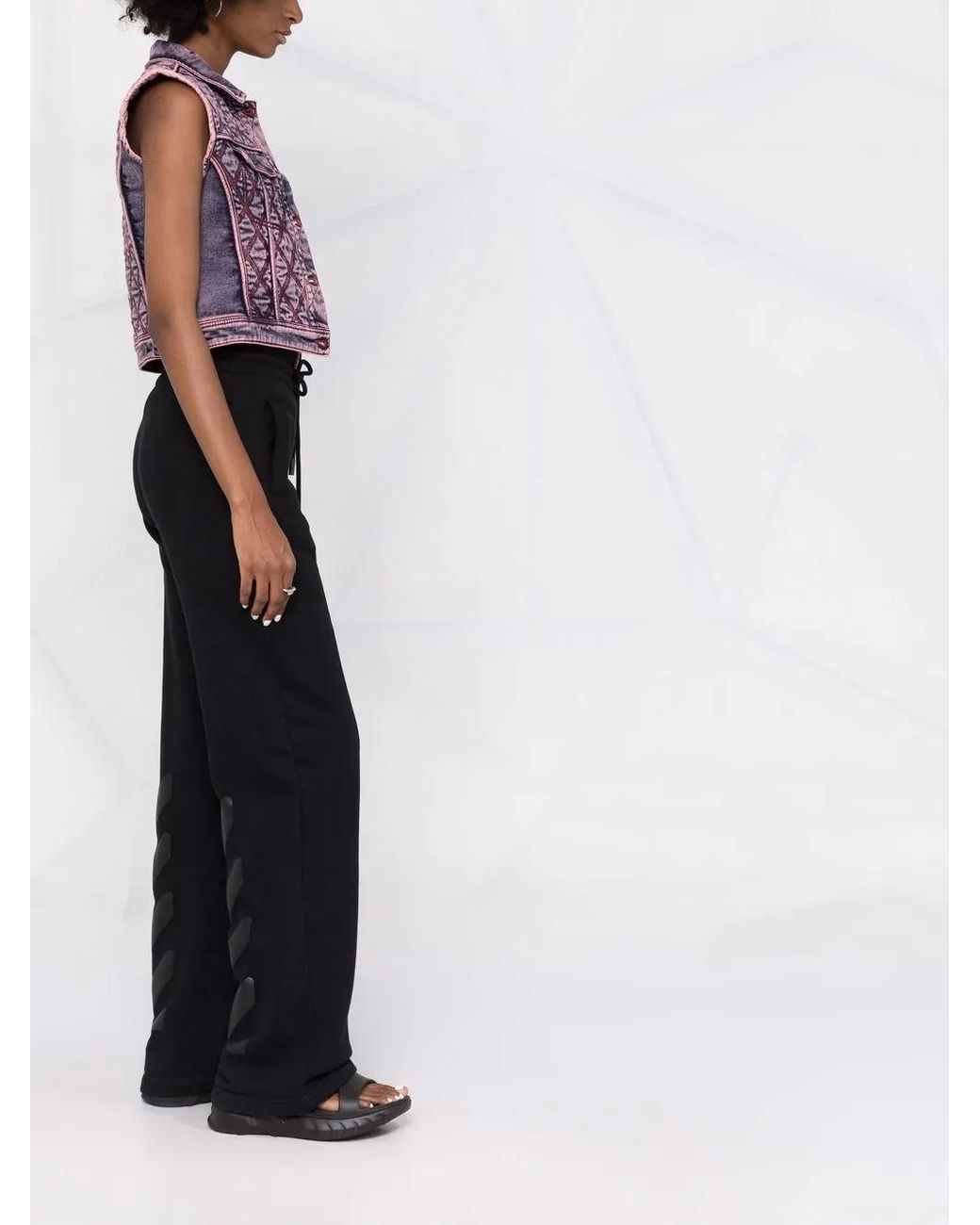 DIESEL Purple Contrast-Stitching Cropped Vest