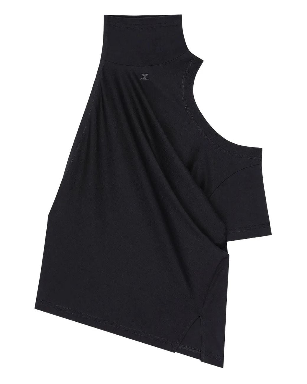 Courreges Blue Twisted Mock-Neck Blouse