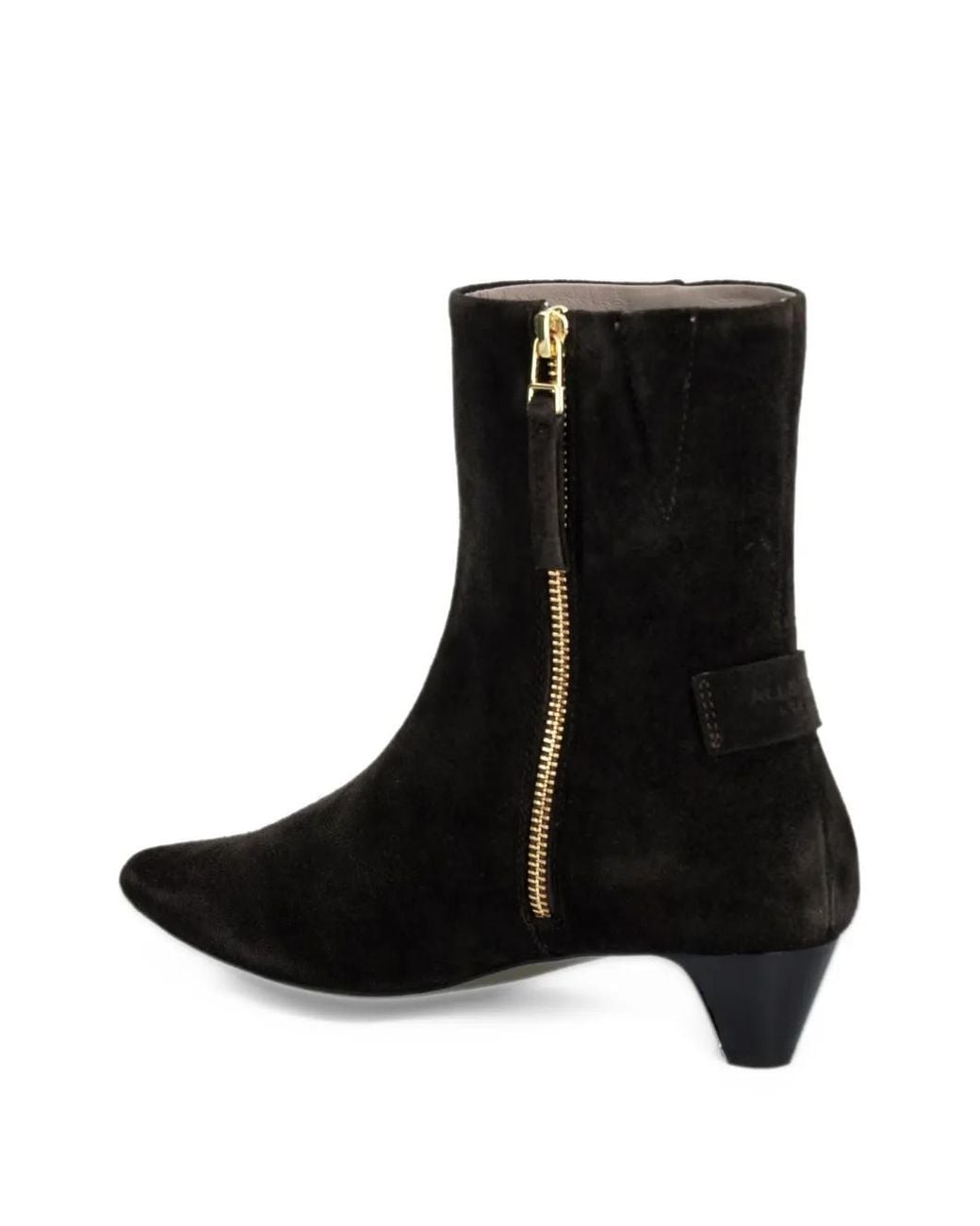 AllSaints Black Piper Pointed-Toe Suede Ankle Boots