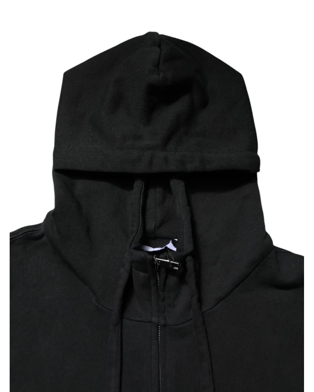 Dolce & Gabbana Black Logo-Plaque Zip-Up Hoodie for men