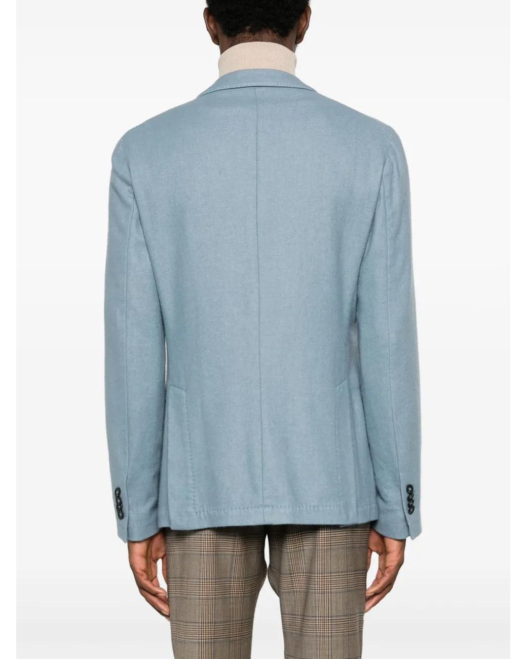 Manuel Ritz Blue Logo-Appliqué Twill Single-Breasted Blazer for men