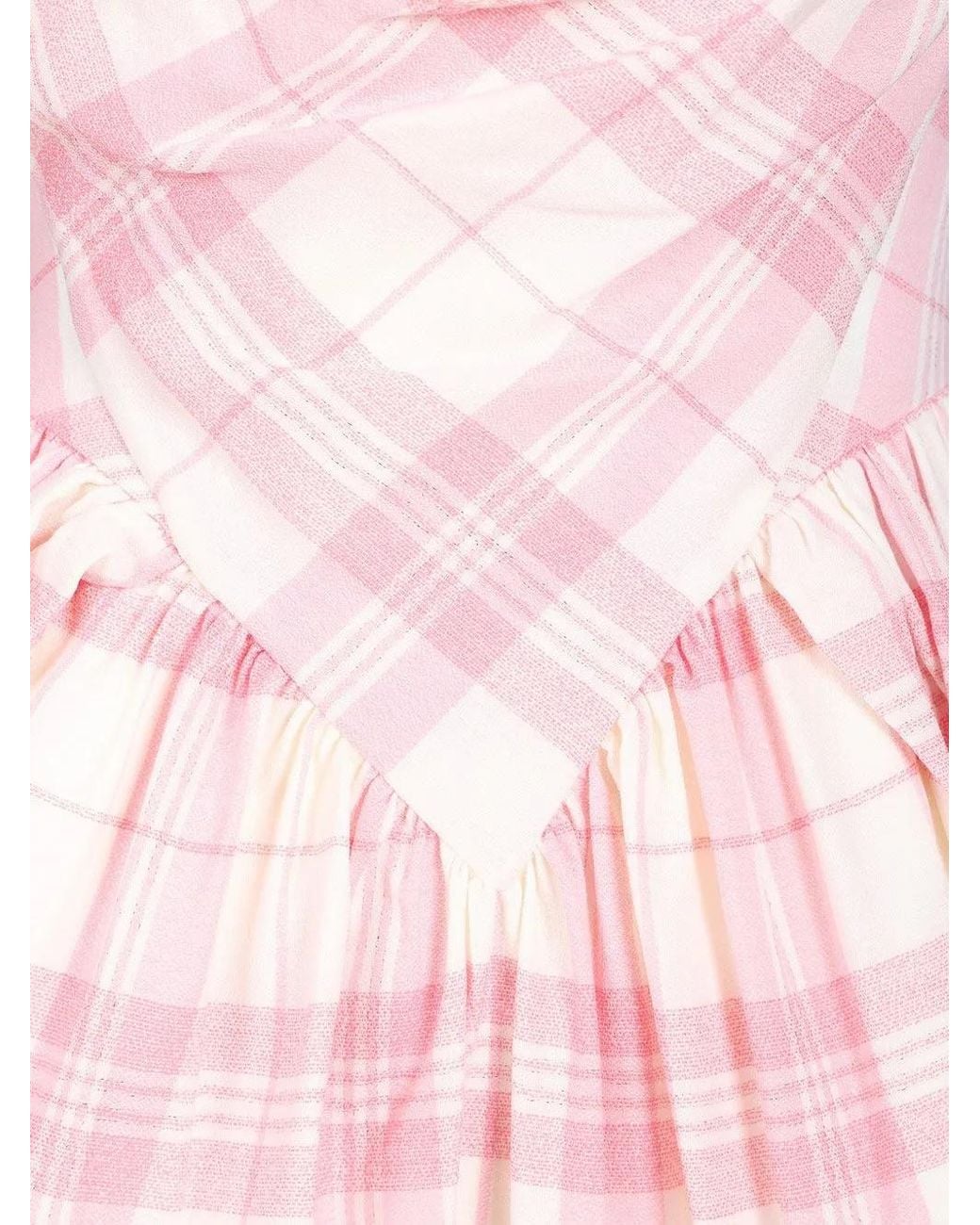 Vivienne Westwood Pink Fitted Bodice Mini Dress With Unique V-Neckline