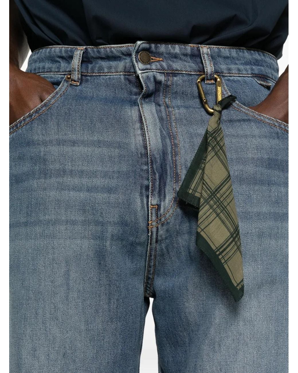 DARKPARK Blue Frayed Jeans for men