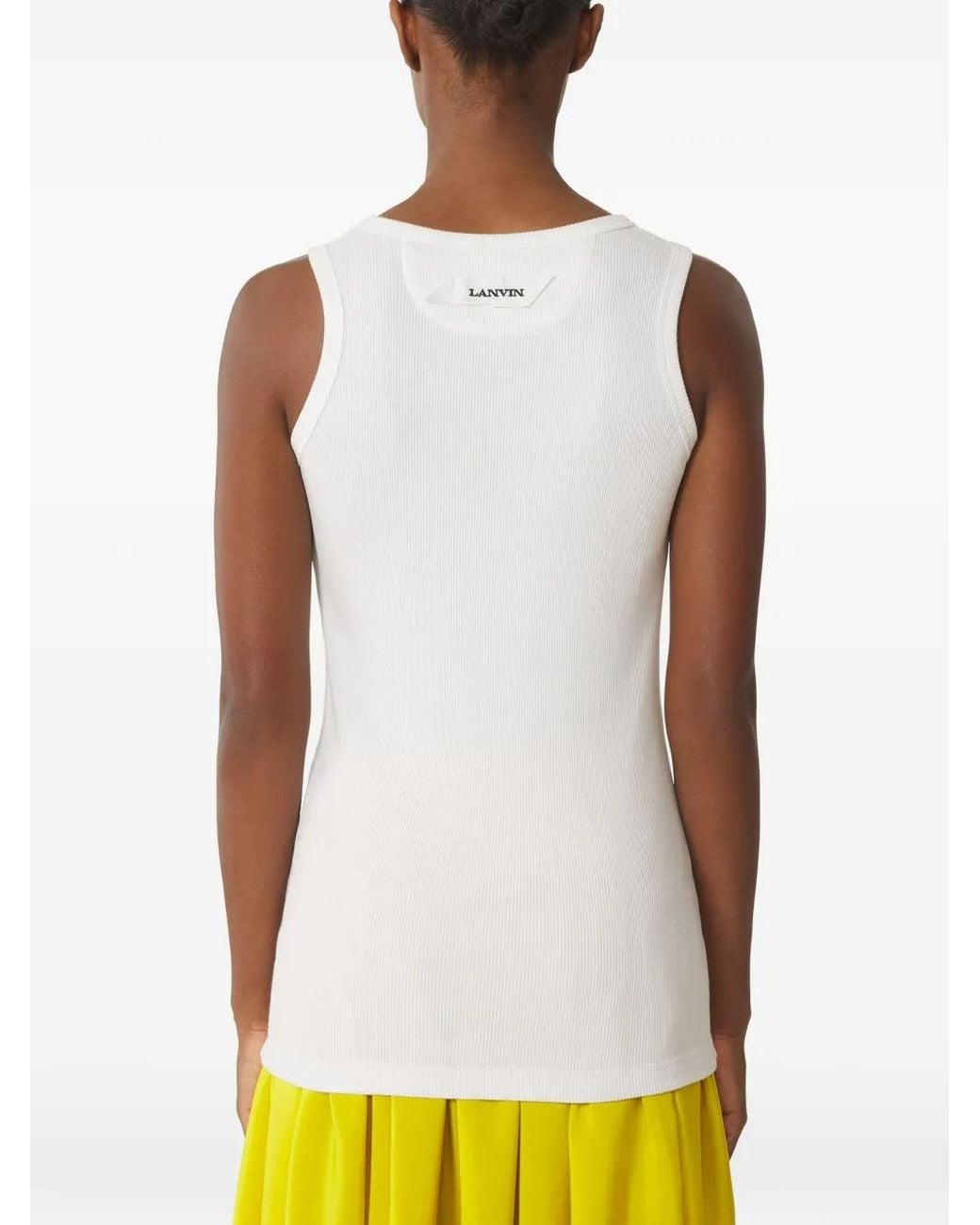 Lanvin White Mother And Child Ribbed Tank Top