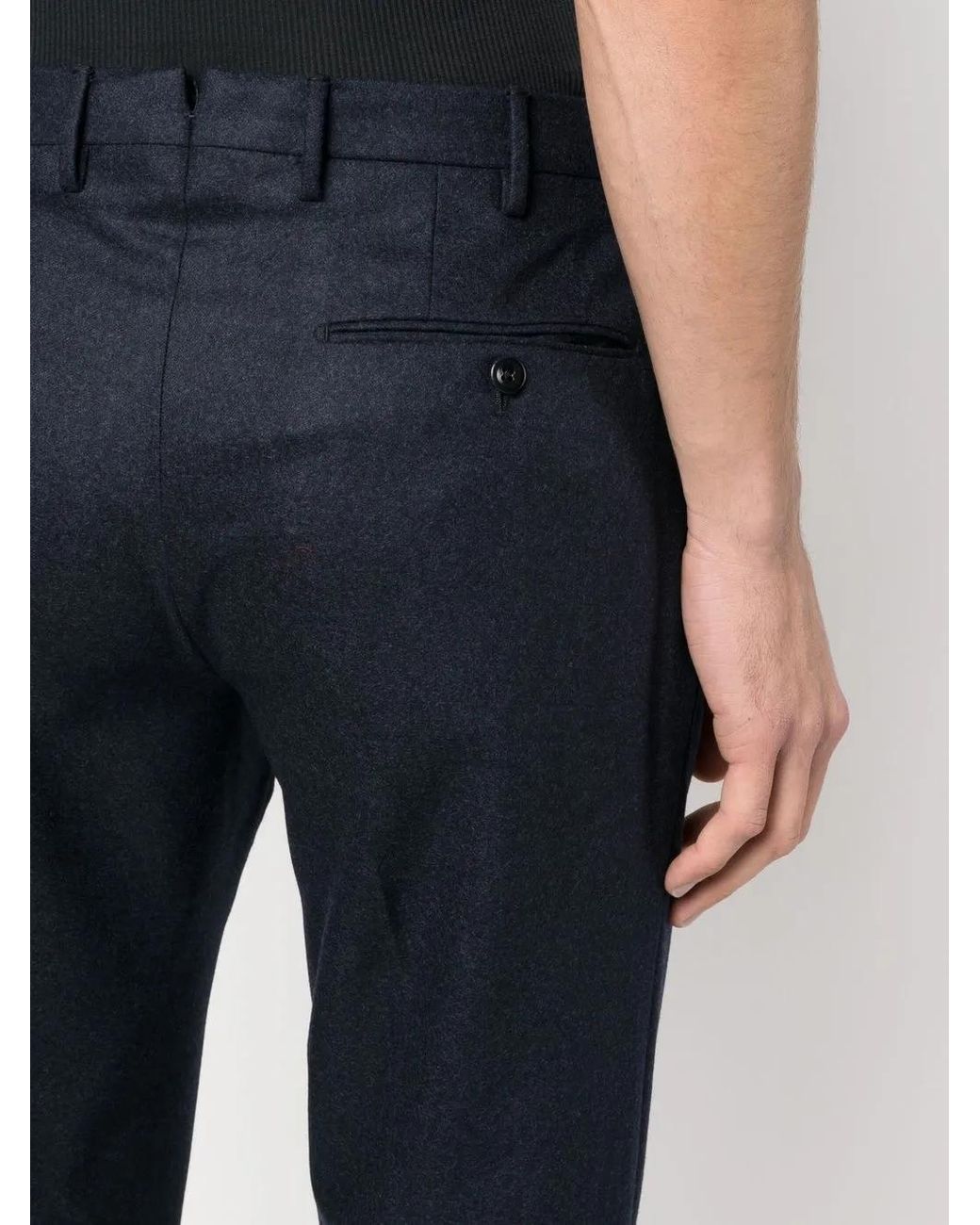 Incotex Blue Mid-Rise Straight-Leg Trousers for men