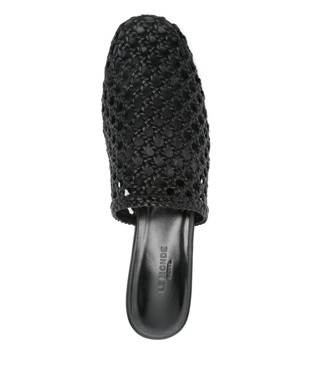 Le Monde Beryl Black Woven Mules