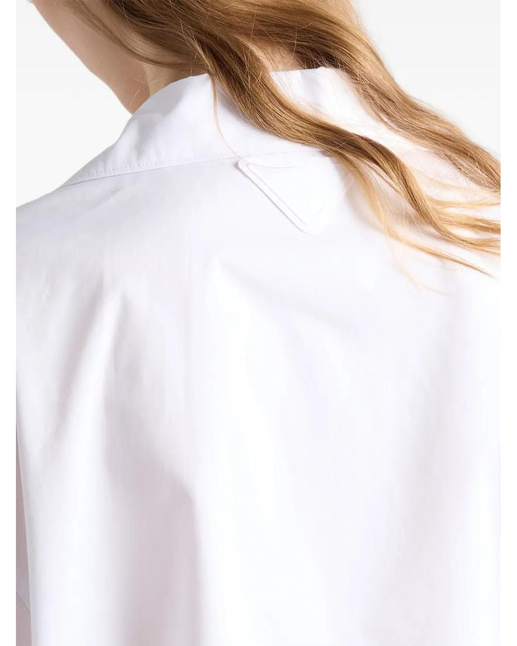 Prada White Embroidered Poplin Shirt