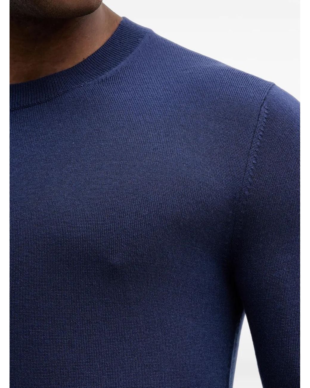Sisley Blue Long-Sleeve Knitted T-Shirt for men