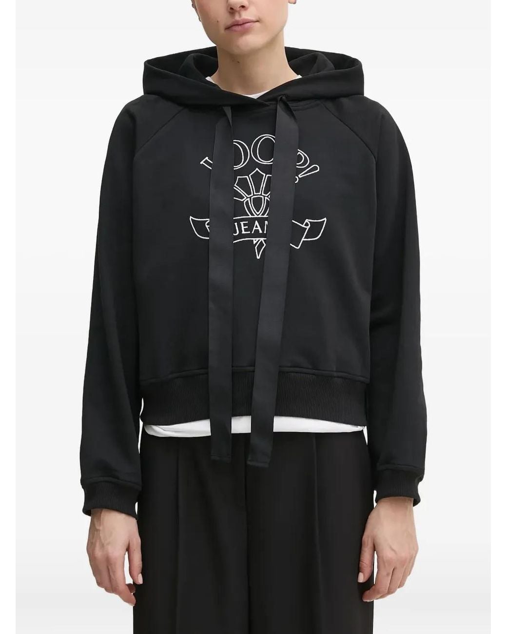 Joop! Black Drawstring Cotton Hoodie