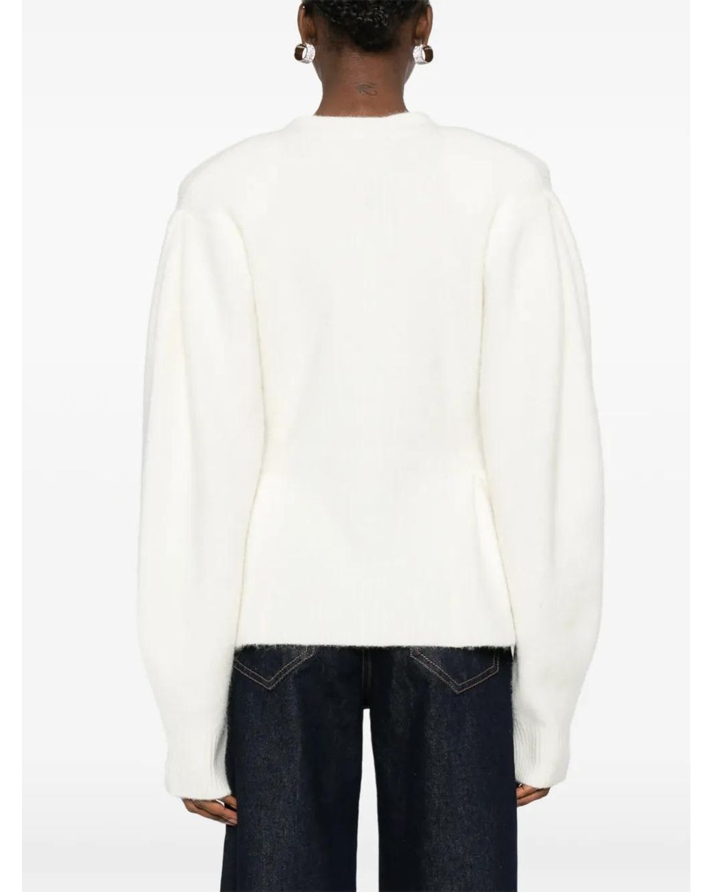 ROTATE BIRGER CHRISTENSEN White Cardigan mit Schößchen