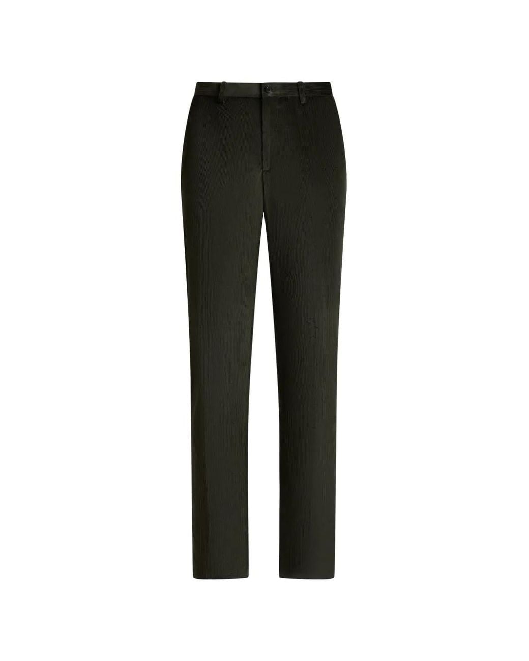 Etro Black Stretch Cotton Velvet Trousers for men